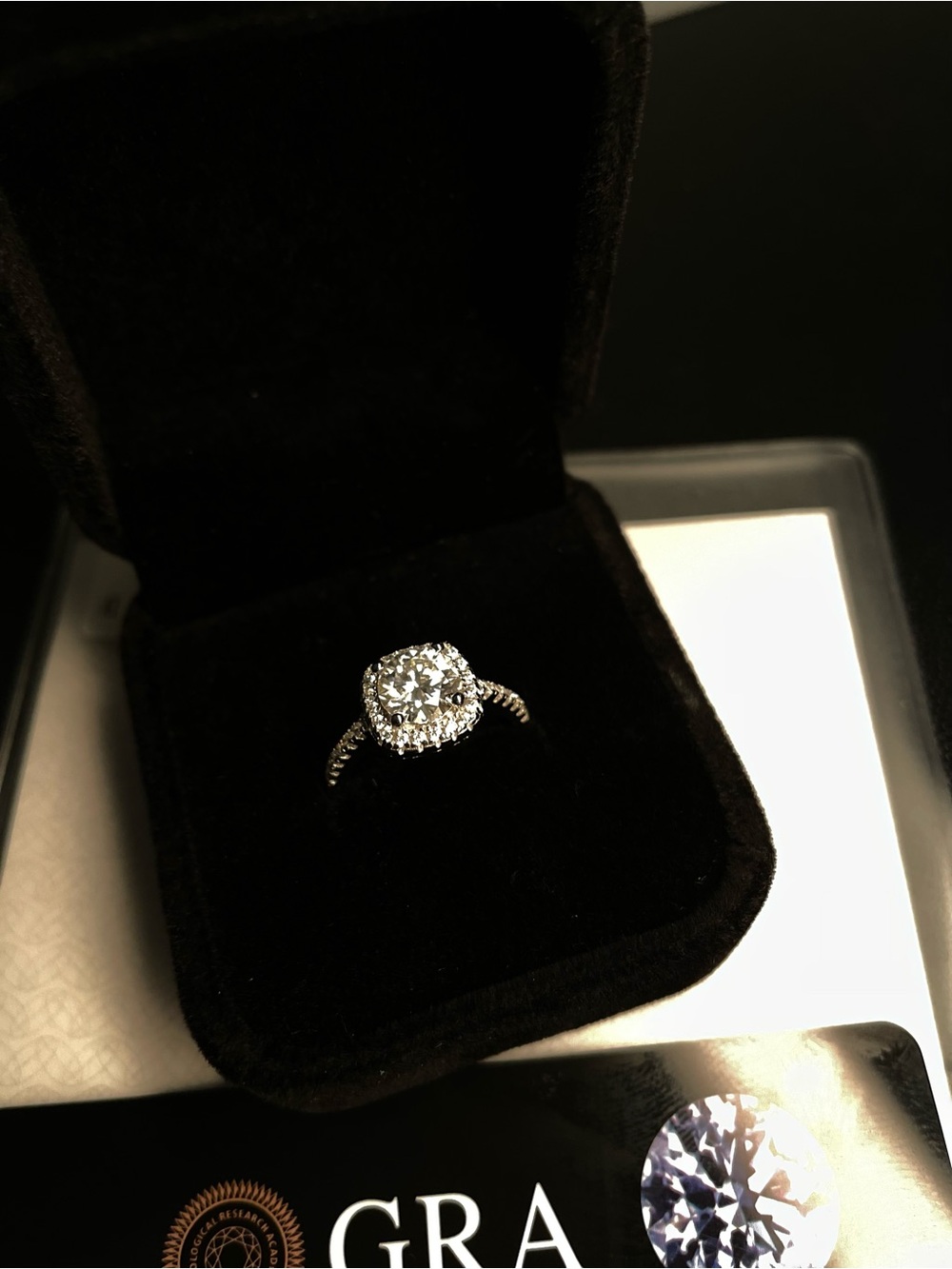 Moissanite Halo Engagement Ring in sterling Silver Tarnish resistance